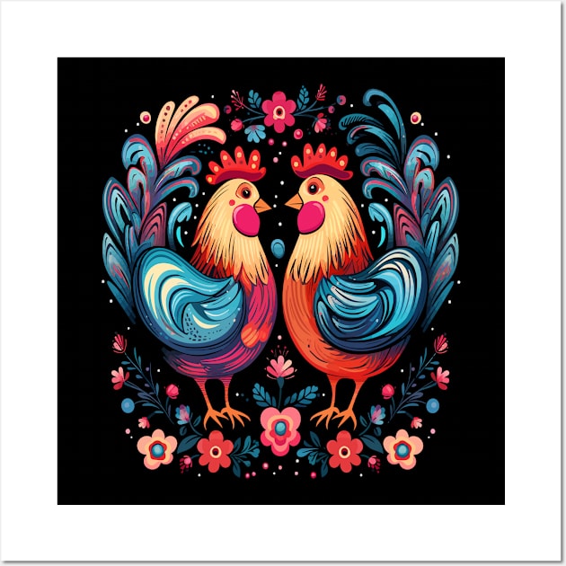 Chicken Couple Valentine Wall Art by JH Mart